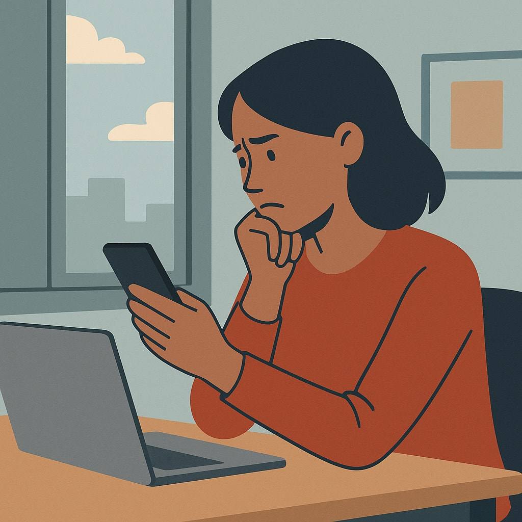 Concerned person illustration
