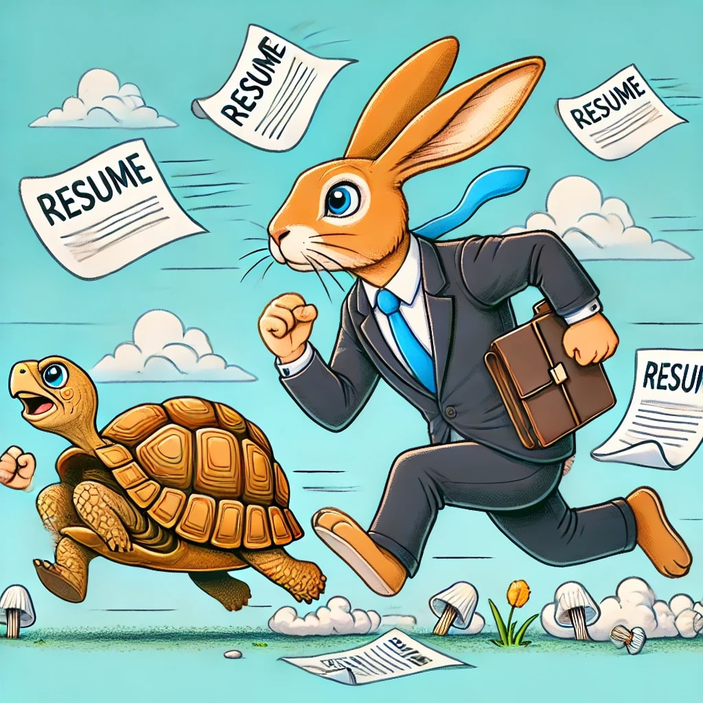 Hare and turtle illustration